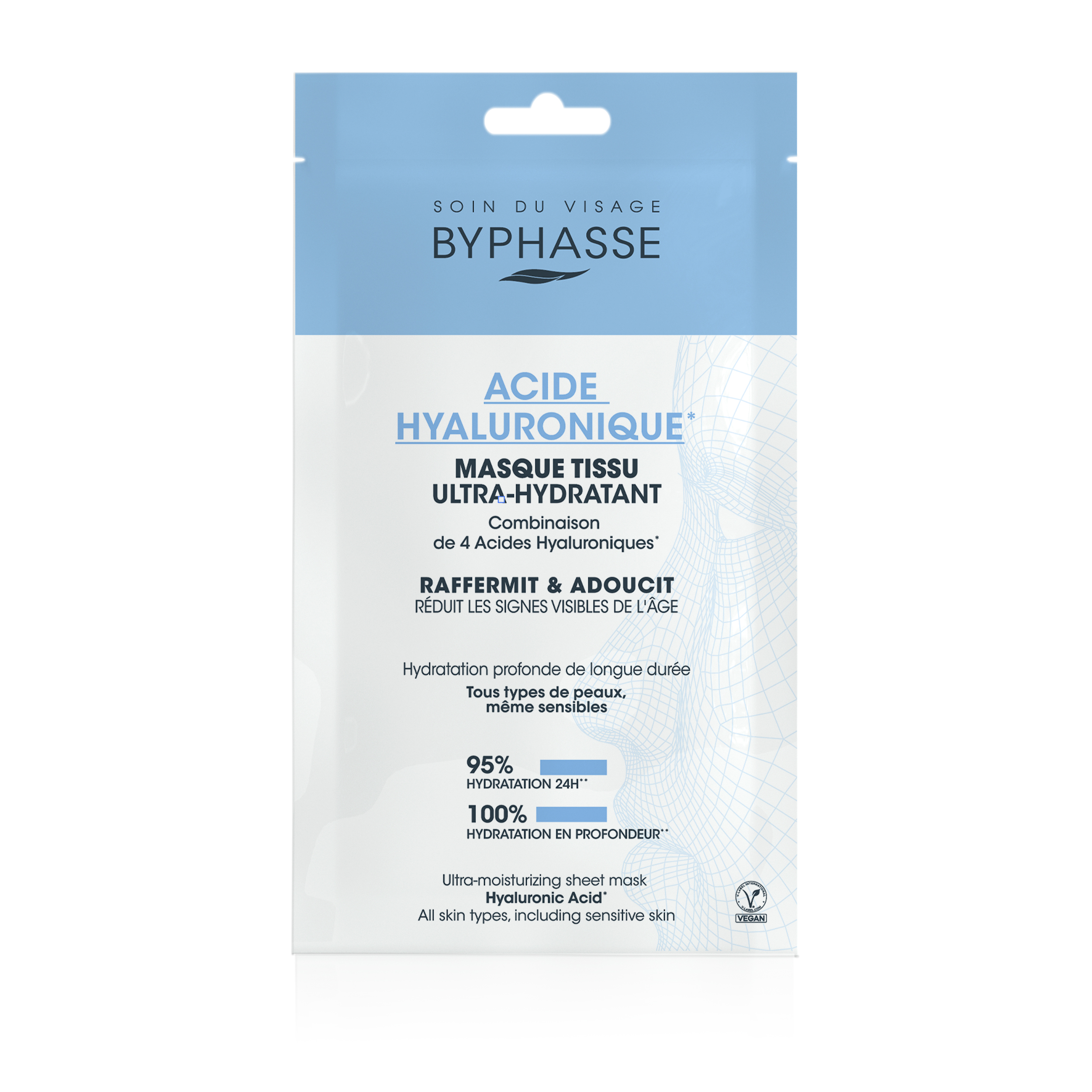 Masque Tissu Ultra-hydratant Acide Hyaluronique 18ml - BYPHASSE