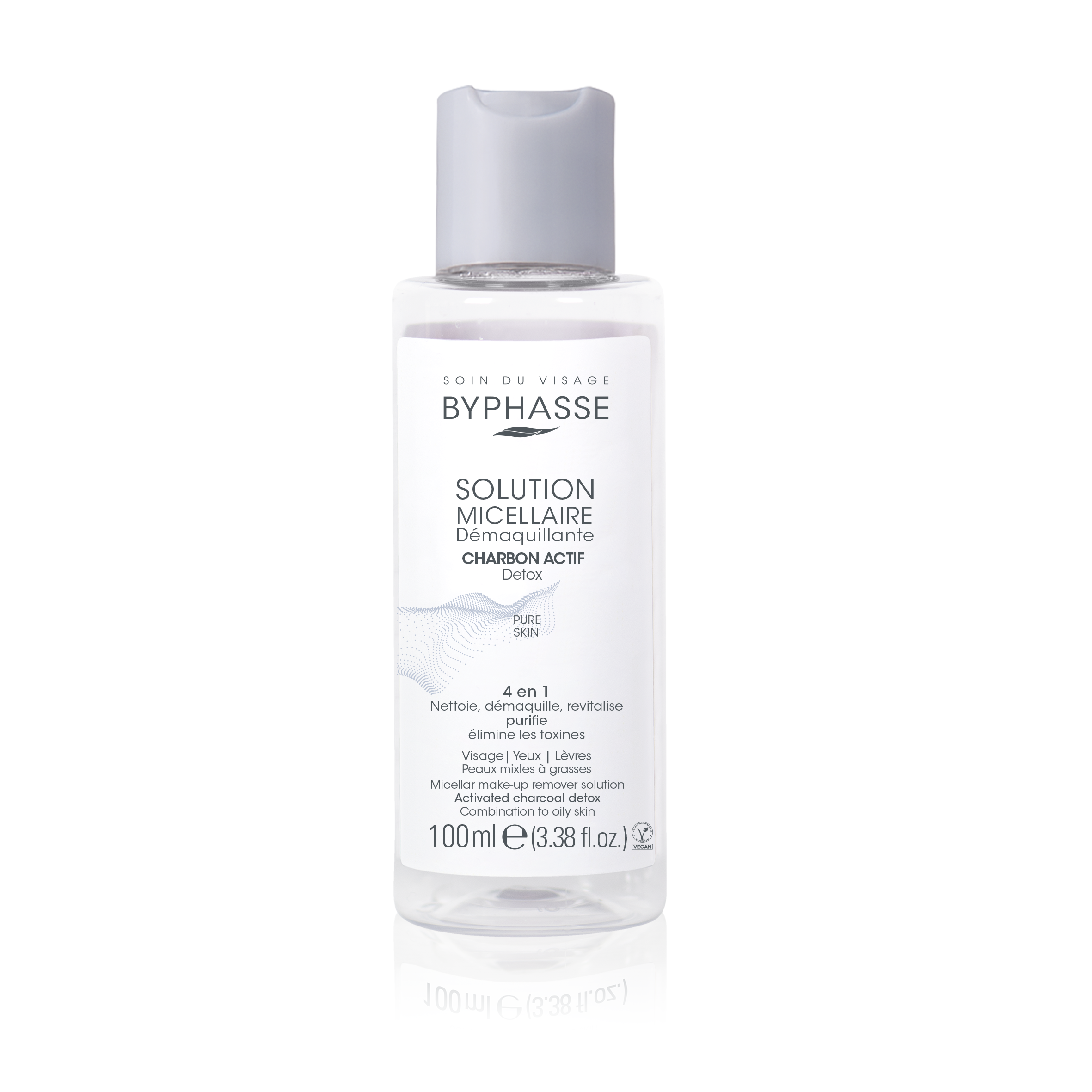 Solution Micellaire Démaquillante Au Charbon Actif 100ml 12u - BYPHASSE