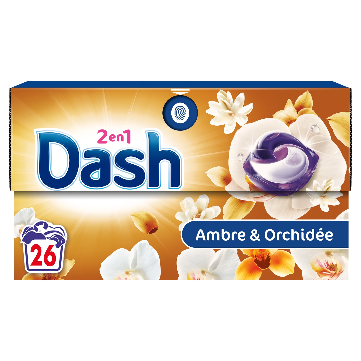 Lessive capsules Pods 2 en 1 ambre et orchidée x26 - DASH
