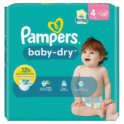 Couches Baby-Dry Maxi taille 4 9-14 kg - PAMPERS