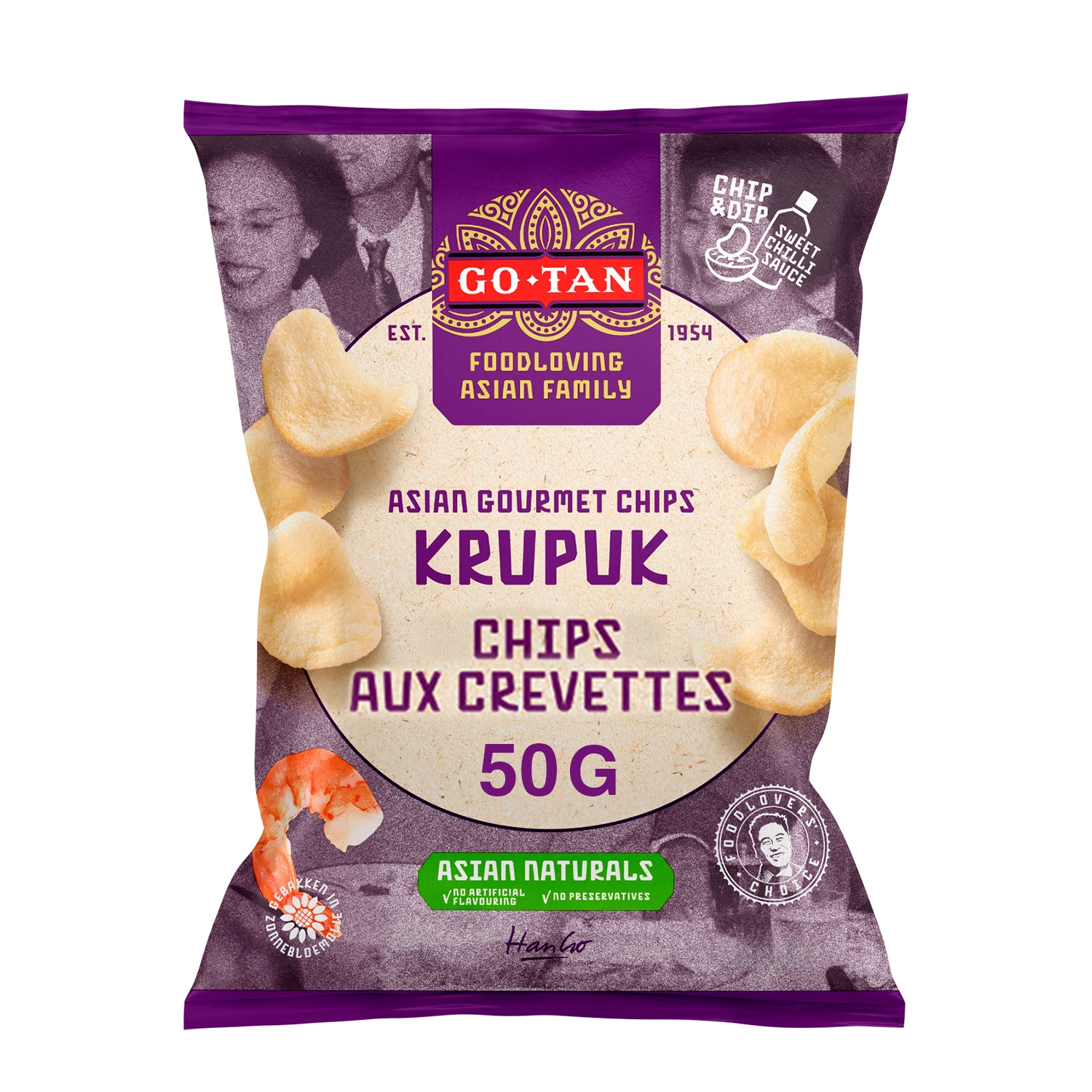 Chips de crevettes Krupuk Asian Gourmet 50 g - GO-TAN