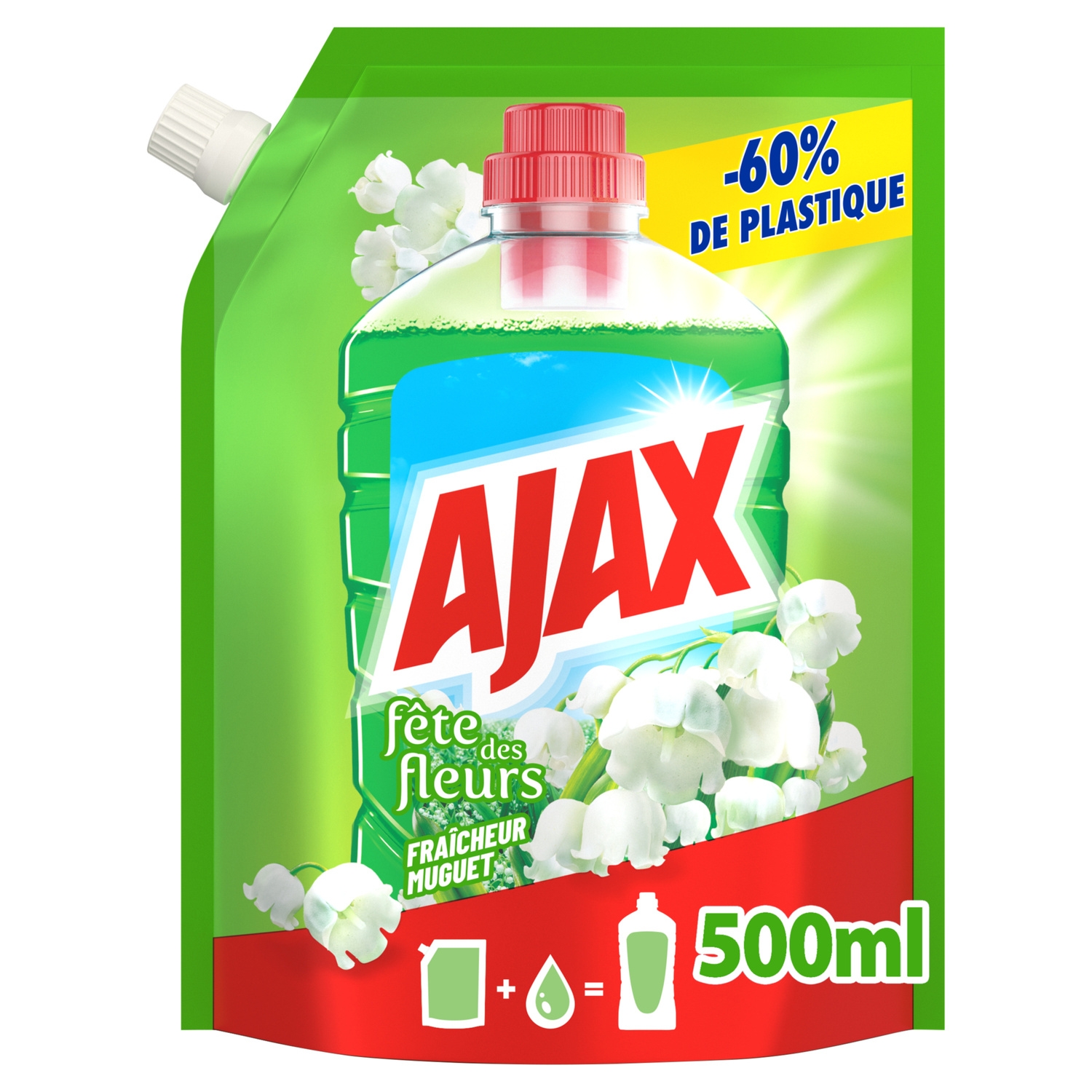 Nettoyant ménager Fête des Fleurs muguet, recharge 500 ml - AJAX