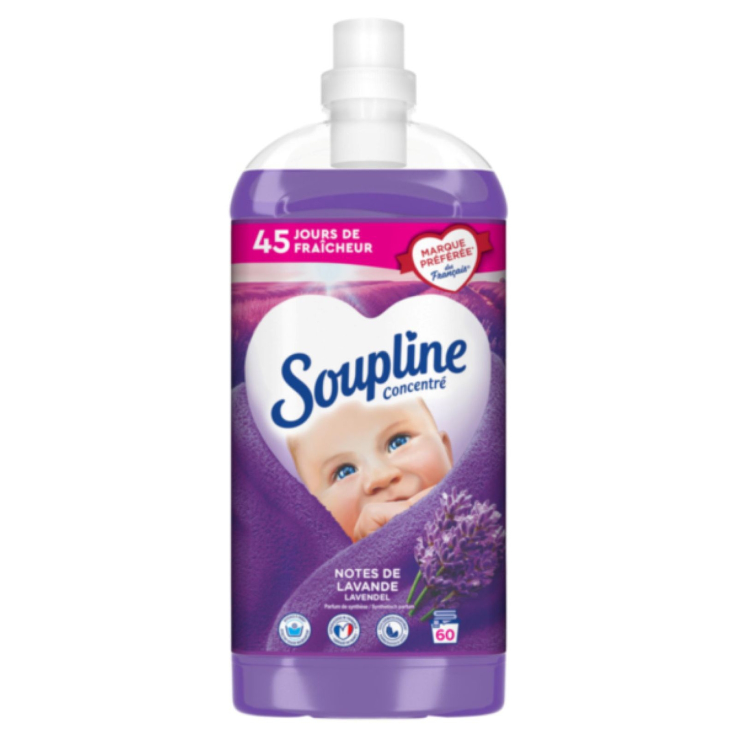 Adoucissant concentré Notes de Lavande, 60 lavages - SOUPLINE
