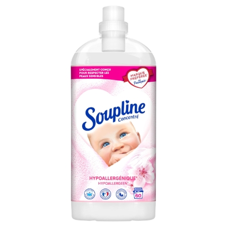 Assouplissant concentré hypoallergénique peaux sensibles 60 lavages - SOUPLINE