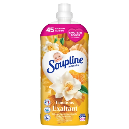 Émotions Exaltant assouplissant concentré mandarine et vanille 45 jours de parfum 60 lavages - SOUPLINE