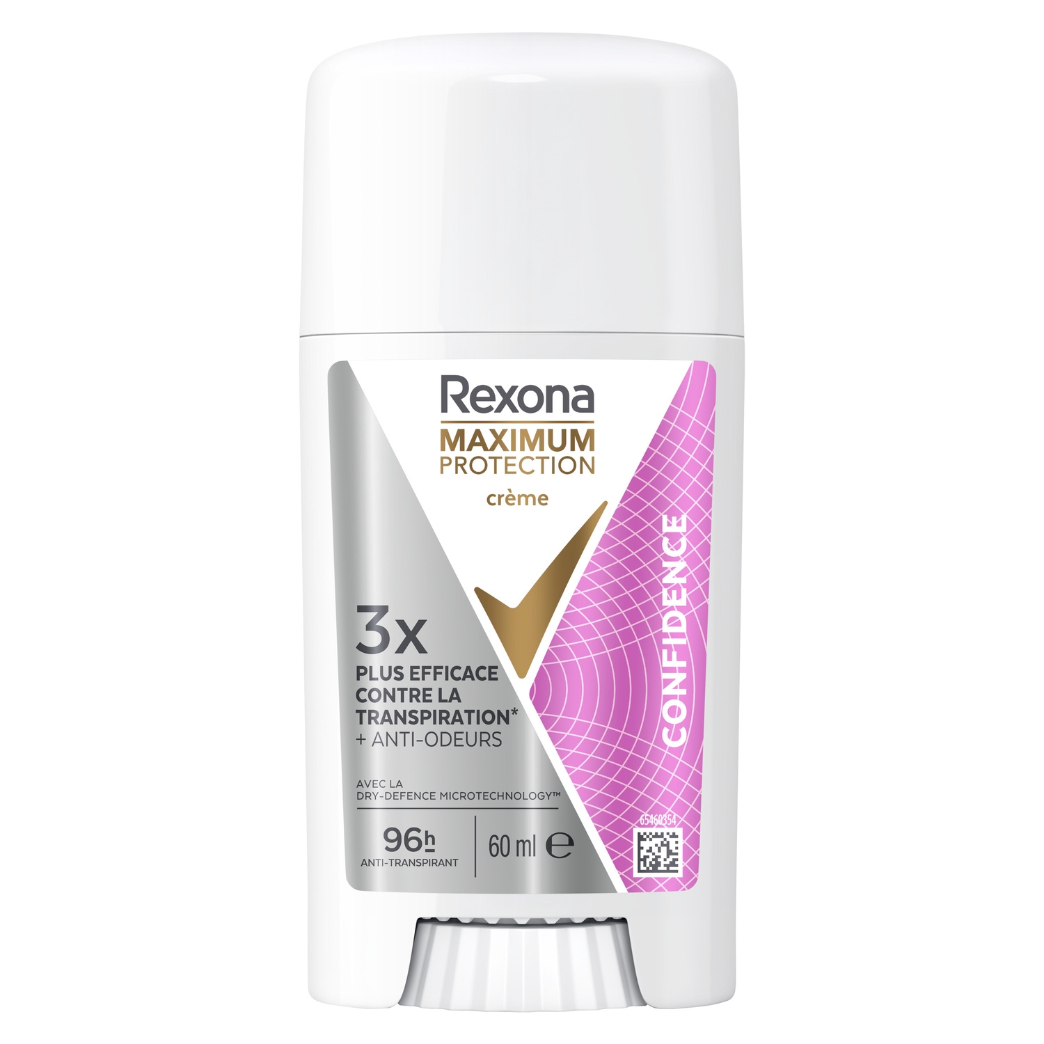 Déodorant crème Maximum Protection Confidence 96 h, 60 ml - REXONA