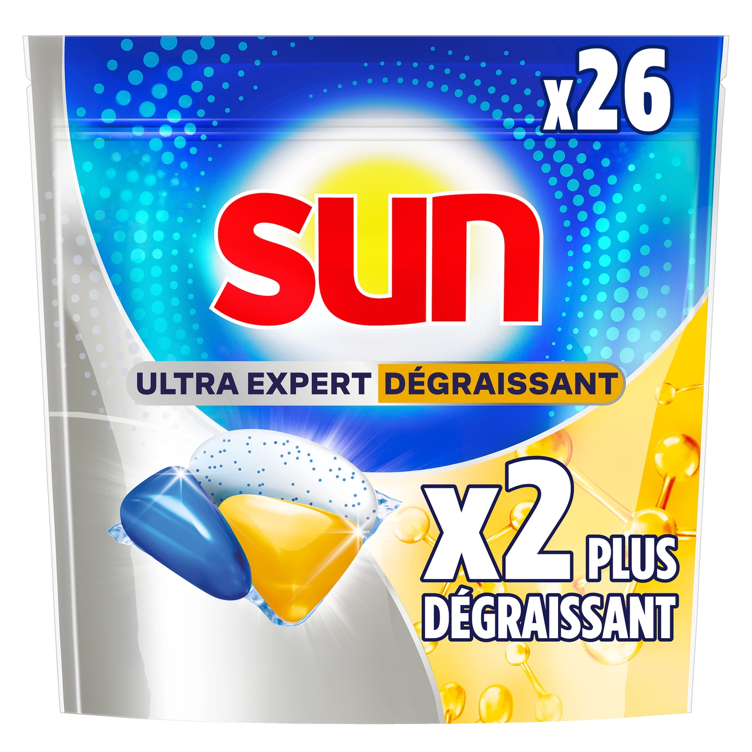 Capsules lave-vaisselle Ultra Expert Dégraissant, x26 - SUN