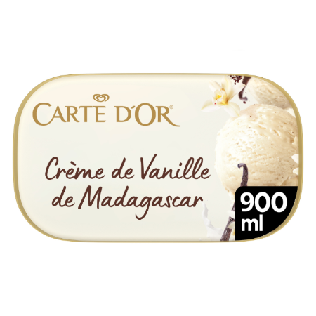 Kem lạnh vị vanilla Madagascar dạng hộp 900 ml - CARTE D'OR