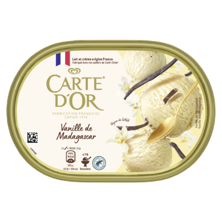 آيس كريم بالفانيليا من مدغشقر في علبة 472 g - CARTE D'OR
