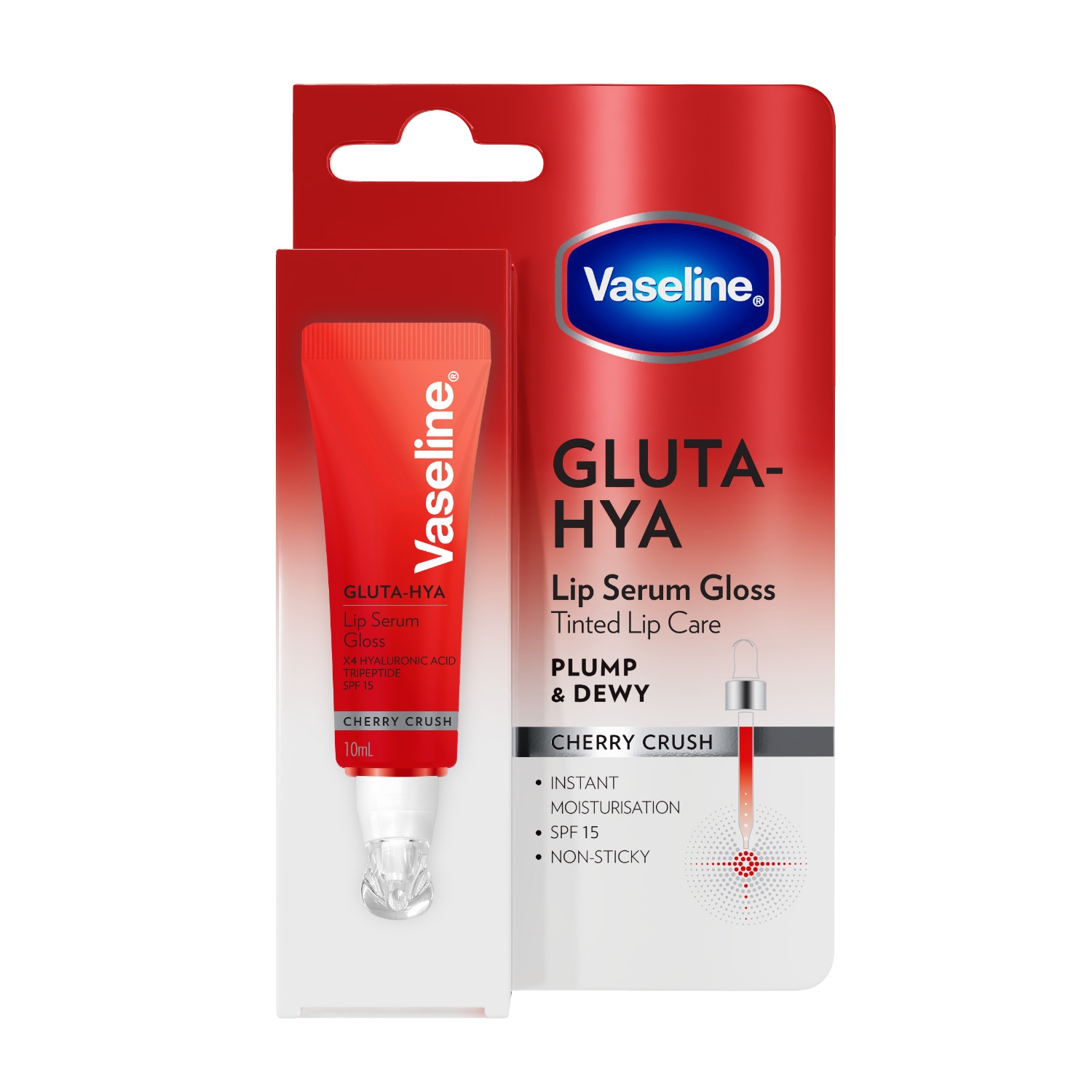 Sérum gloss lèvres Gluta-Hya Cherry Crush SPF 15, 10 ml - Vaseline