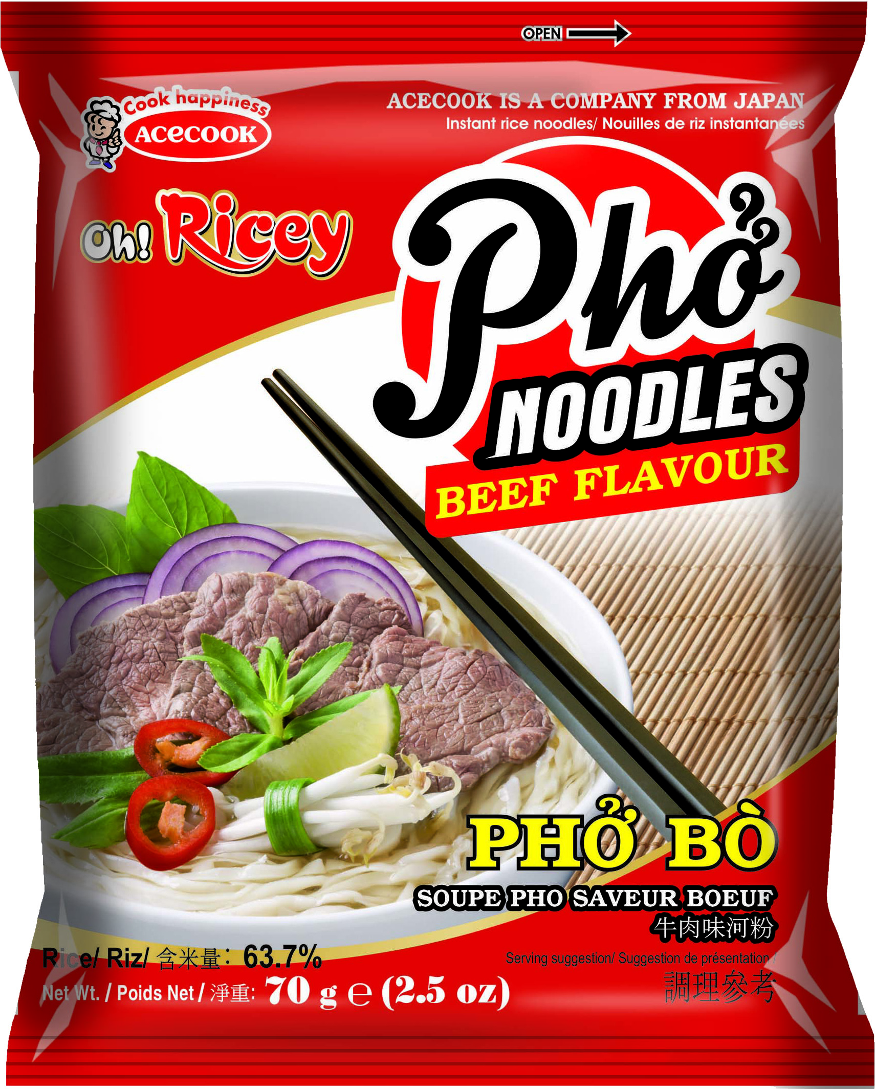 Soupe Pho Boeuf Sachet 70g - Acecook