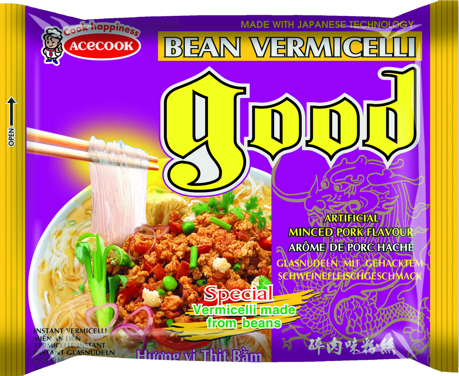 Gd Instant Schweinefleisch in Scheiben geschnittene Fadennudeln 48 x 57 Gr - Acecook