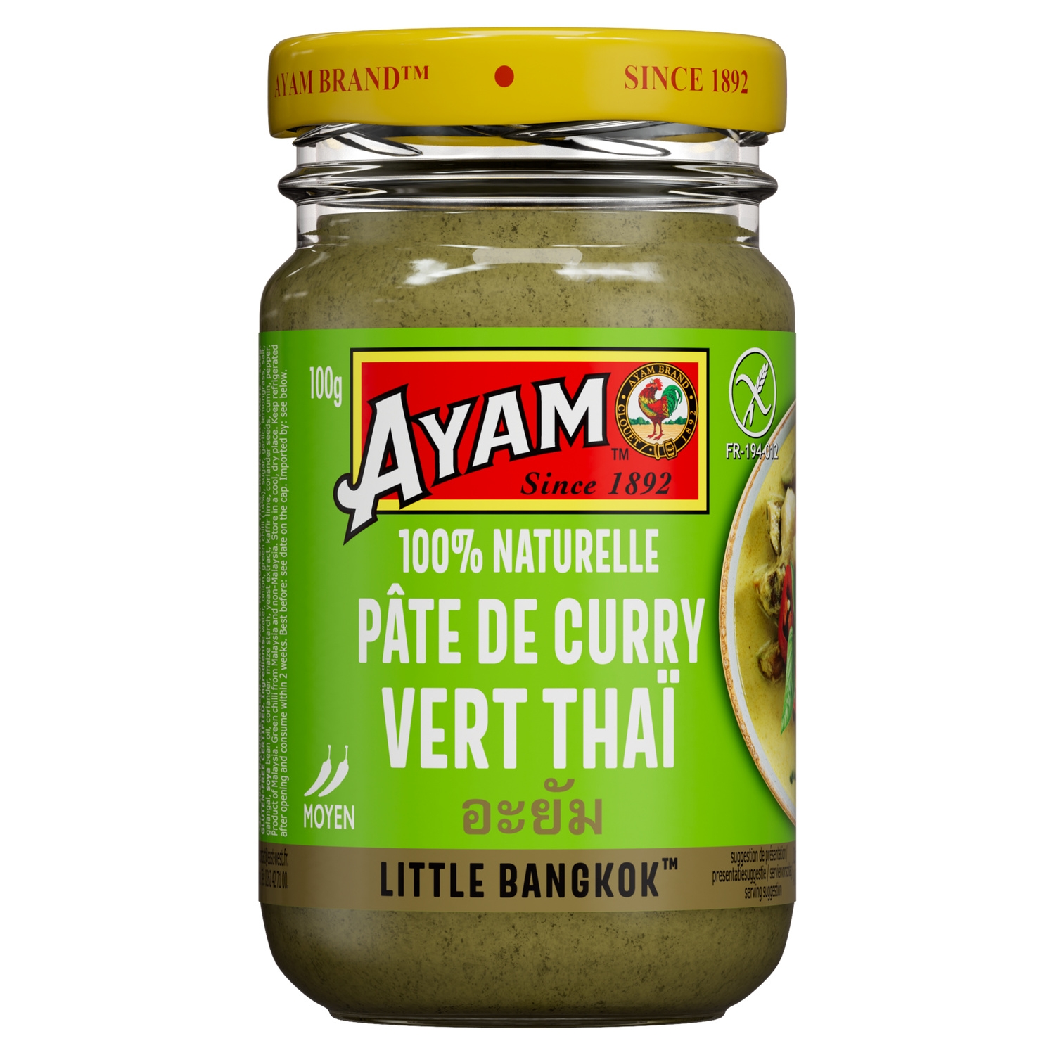 Pâte de curry vert thaï 100 g - AYAM