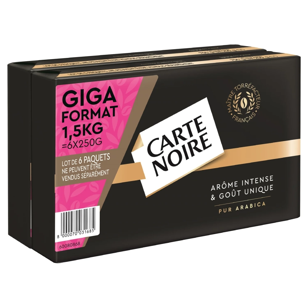 CAFE MOULU CARTE NOIRE CLASSIQUE PUR ARABICA 6X250G