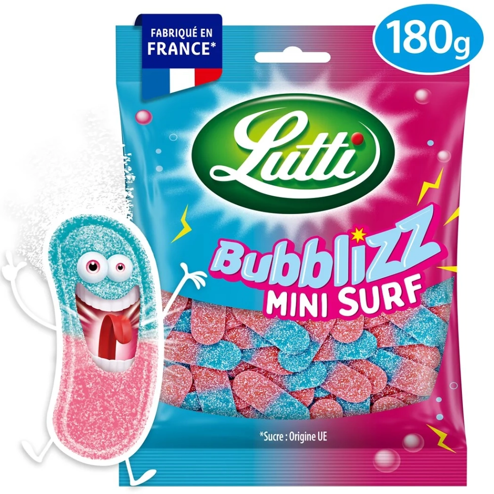 Bonbons Bubblizz Mini Surf Piquants 180g - Lutti