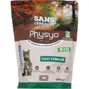 Croquettes chats stérilisés sans céréales Bio 600g - PHYSYO