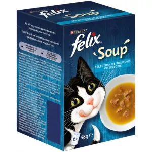 Soupe de poissons pour chat 6x48g - PURINA FELIX