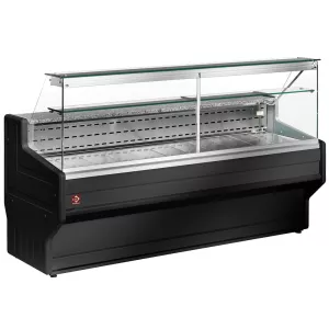 Comptoirs vitrine réfrigérés à vitre droite 90°, avec réserve - Diamond