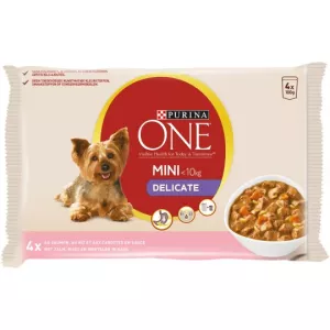 Repas pour chien moins de 10kg au saumon 4x100g - PURINA