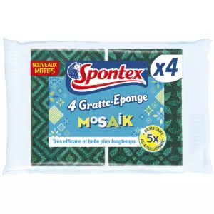 Gratte-éponge mosaik x4 - SPONTEX