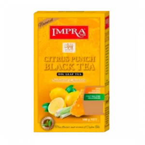 Impra,  Black Tea, Packeted, Flavoured Citrus Punch âwith Natural Piecesâ Big Leaf,  100gx30