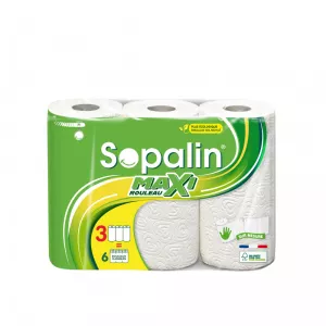 Essuie-tout prédécoupé maxi 3=6 - SOPALIN
