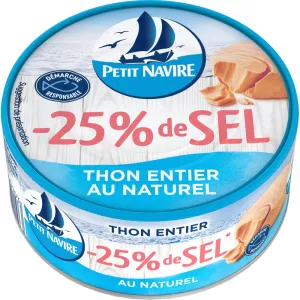 Natural Whole Tuna -25% Salt, 112g - PETIT NAVIRE