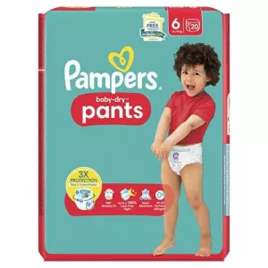 Couches Baby-dry Pants T6 (14-19 Kg) X20 - PAMPERS