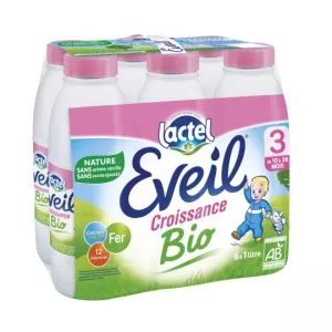 Lait liquide eveil croissance BIO 6x1L- LACTEL
