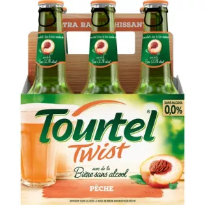 Bière Sans Alcool au Jus de Pêche,6x27,5cl - TOURTEL