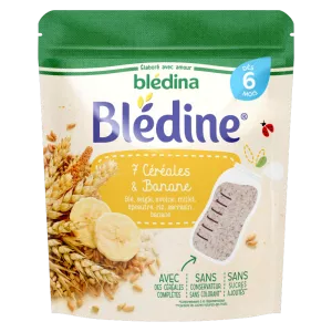 Céréale Blédine 7 céréales et banane en poudre dès 6 mois 200g - BLÉDINA