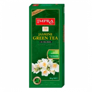 Impra,  Green Tea, Tea Bags  Flavoured Jasmine âwith Natural Piecesâ  2gx25x24