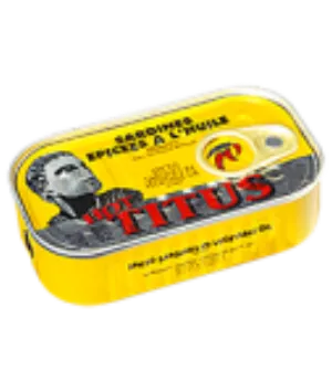 Sardines épicées à l'huile TITUS (16 x 3 x 125 g)