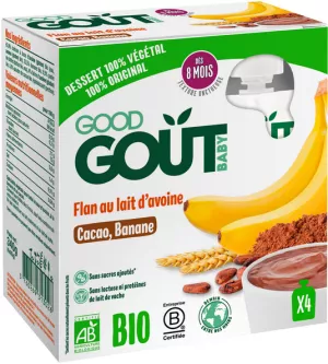 Flan au lait d'avoine Cacao Banane 4x85  - Good Goût