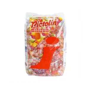 Pictolin Minizum - 6 Assorted  Fruits Candies : Strawberry, Lemon, Melon, Pineapple, Blackberry, Orange - 1kg Bag X 12