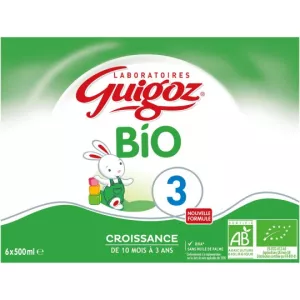 Lait infantile 3ème âge croissance Bio 6x500mL - GUIGOZ