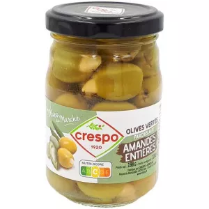 Olives vertes farcies aux amandes entières 198g - CRESPO