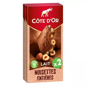 Hazelnootmelkchocoladereep 2x180g - CÔTE D'OR