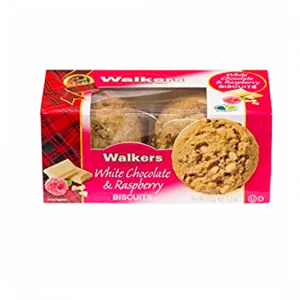 Walkers Cookies Chocolat Blanc & Framboise 150gr Cx12