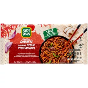 Koreaanse ramennoedels met BBQ-rundvleessmaak 2x160g - SUZI WAN
