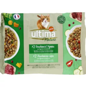 أكياس وجبات مع لحم الضأن والأرانب للقطط 4 × 85 جرام - ULTIMA