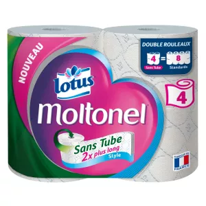 Moltonel toilet paper without tube style x4 - LOTUS