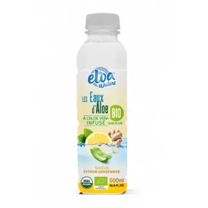 Eau infusé à l'aloé vera sans pulpe saveur citron-gingembre BIO 500ml - ÉLOA