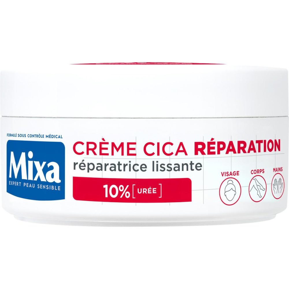 Crème Cica Réparation réparatrice Lissante 10% Urée pour Visage, Corps et Mains 150ml - MIXA