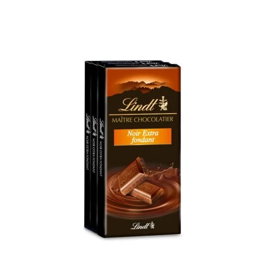 Tablette De Chocolat  Maître Chocolatier Noir Extra Fondant Lot 3x100 G - LINDT