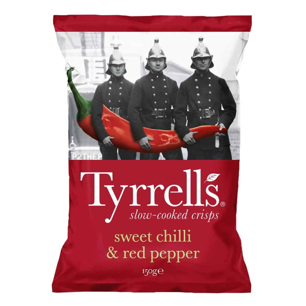 Chips de Pommes de Terre Piment Doux et Poivron, 150g  - TYRRELLS