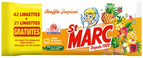 Lingettes Désinfectantes Souffle Tropical (42 Lingettes) - ST MARC