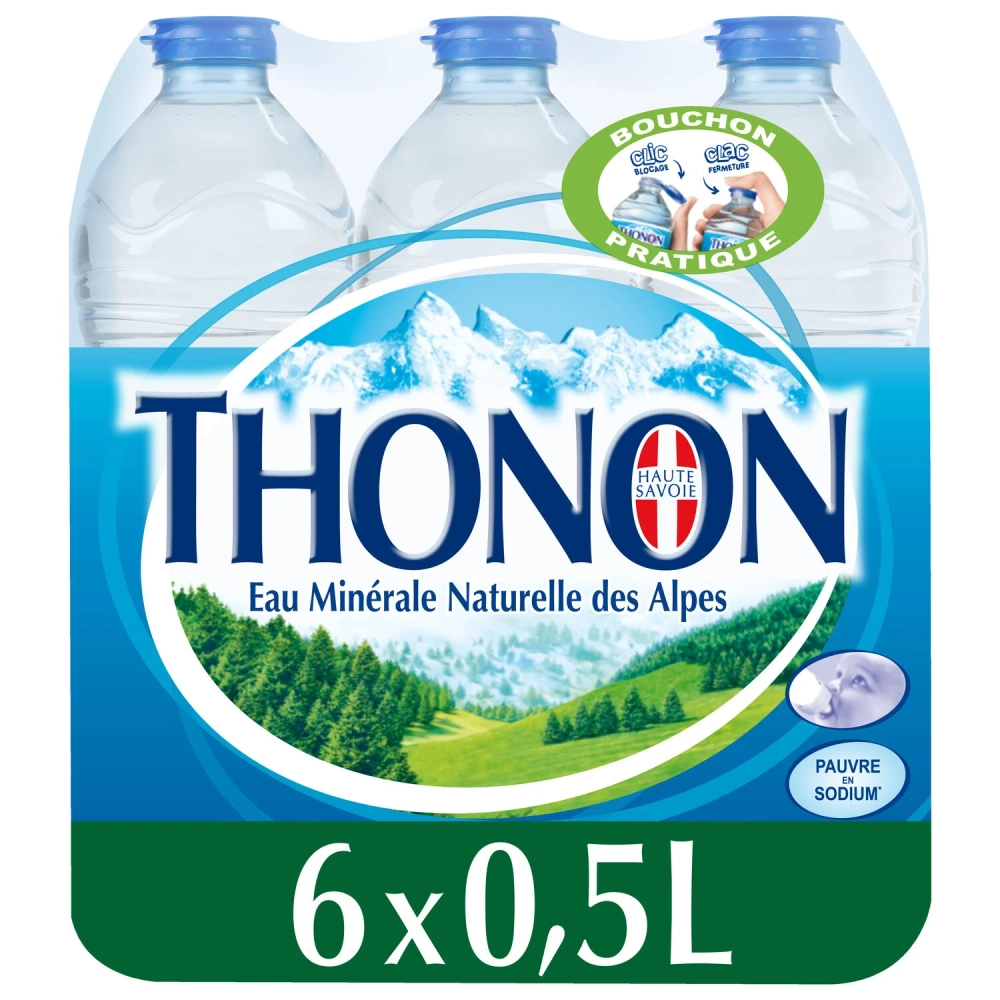 Eau minerale naturelle 6x50cl - THONON