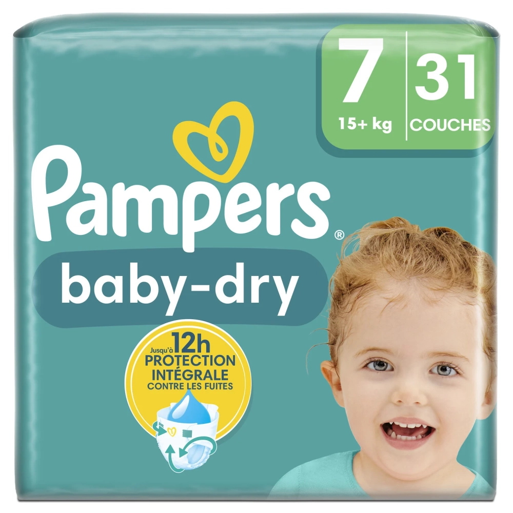 Couches Baby-dry T7 (+15 Kg) X31 - PAMPERS