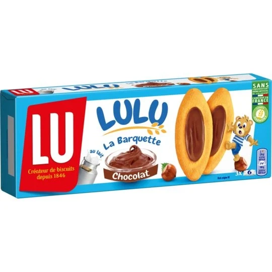 Шоколадное печенье La Barquette 3 КОТЯТА 120г - LU